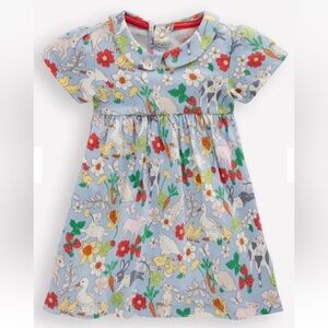 New MINI BODEN PETER PAN COLLAR SPRING MEADOW DRESS GIRLS SIZE 2-3